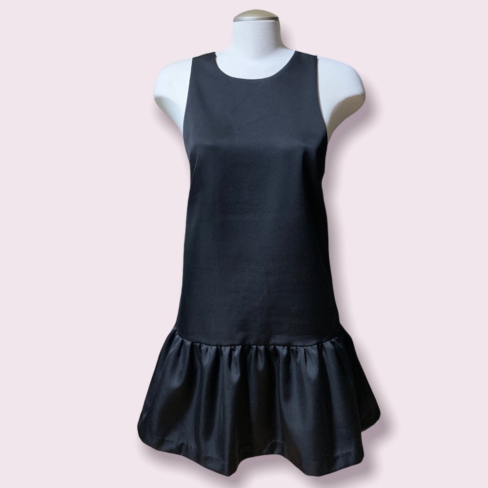 H&M Satin Lined Black Criss Cross Backless Dress Size 8